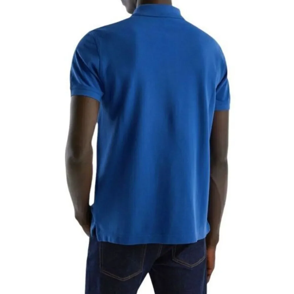 Banana Republic Polo Short Sleeve For Men Classic Cut Size L Royal Blue Embroide